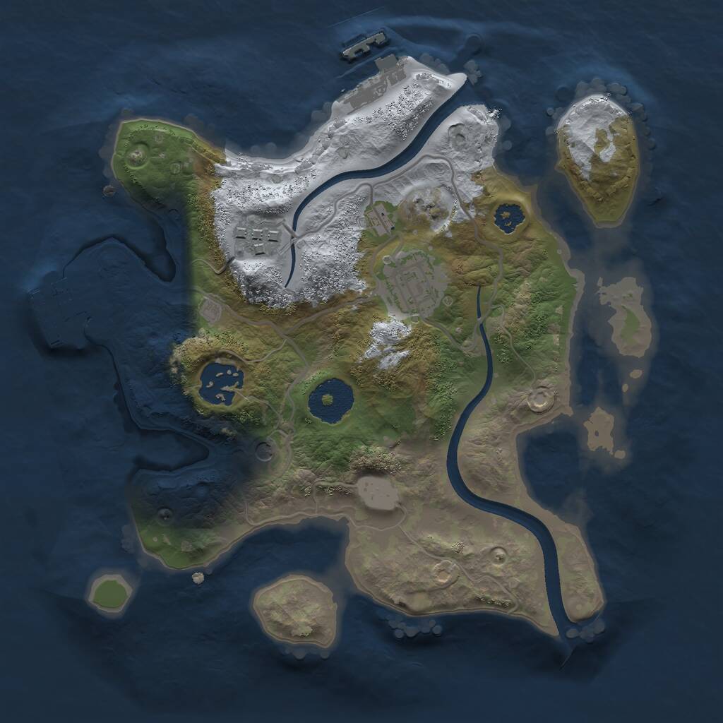Rust Map: Procedural Map, Size: 2500, Seed: 45652, 7 Monuments