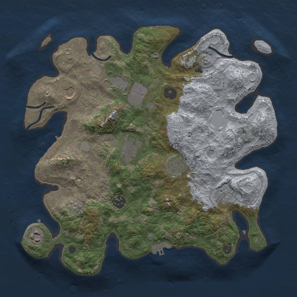 Rust Map: Procedural Map, Size: 3500, Seed: 178048514, 15 Monuments