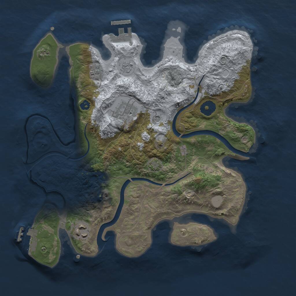 Rust Map: Procedural Map, Size: 3000, Seed: 345935626, 9 Monuments