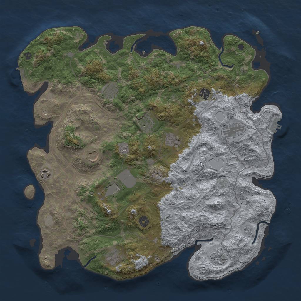 Rust Map: Procedural Map, Size: 4250, Seed: 241334723, 18 Monuments