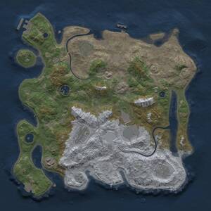 Thumbnail Rust Map: Procedural Map, Size: 3500, Seed: 449, 12 Monuments