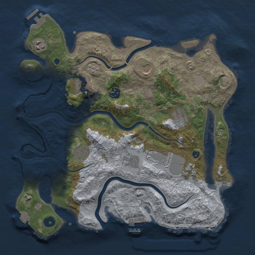 Rust Map: Procedural Map, Size: 3500, Seed: 449, 15 Monuments