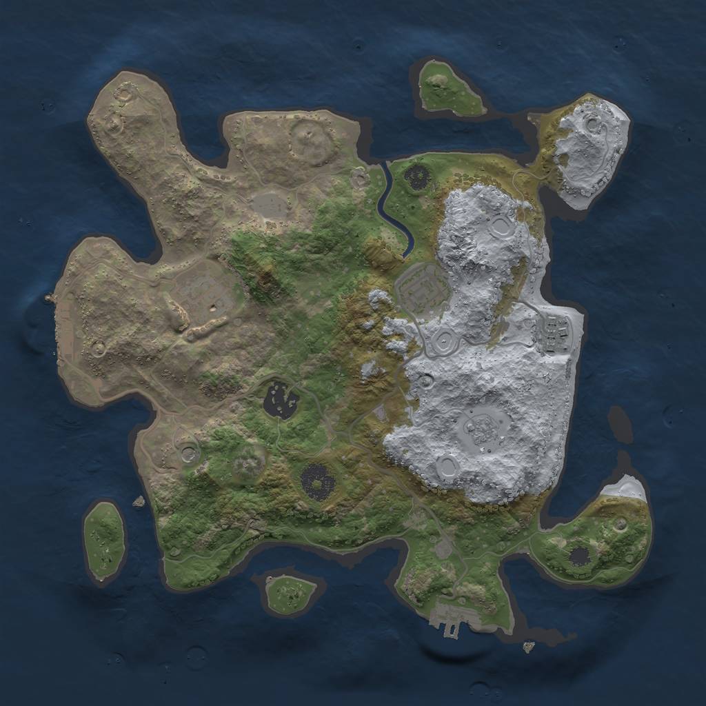 Rust Map: Procedural Map, Size: 3000, Seed: 1787, 11 Monuments