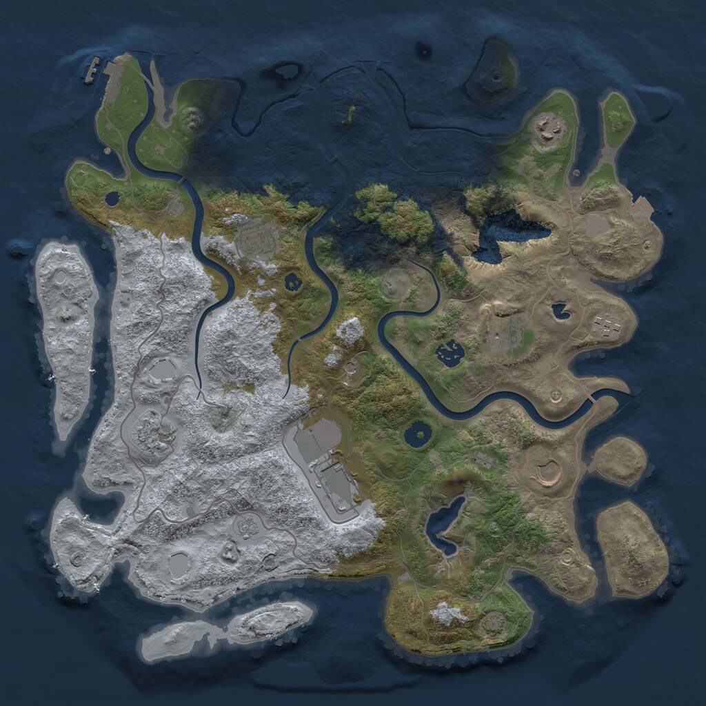 Rust Map: Procedural Map, Size: 4000, Seed: 25819, 13 Monuments