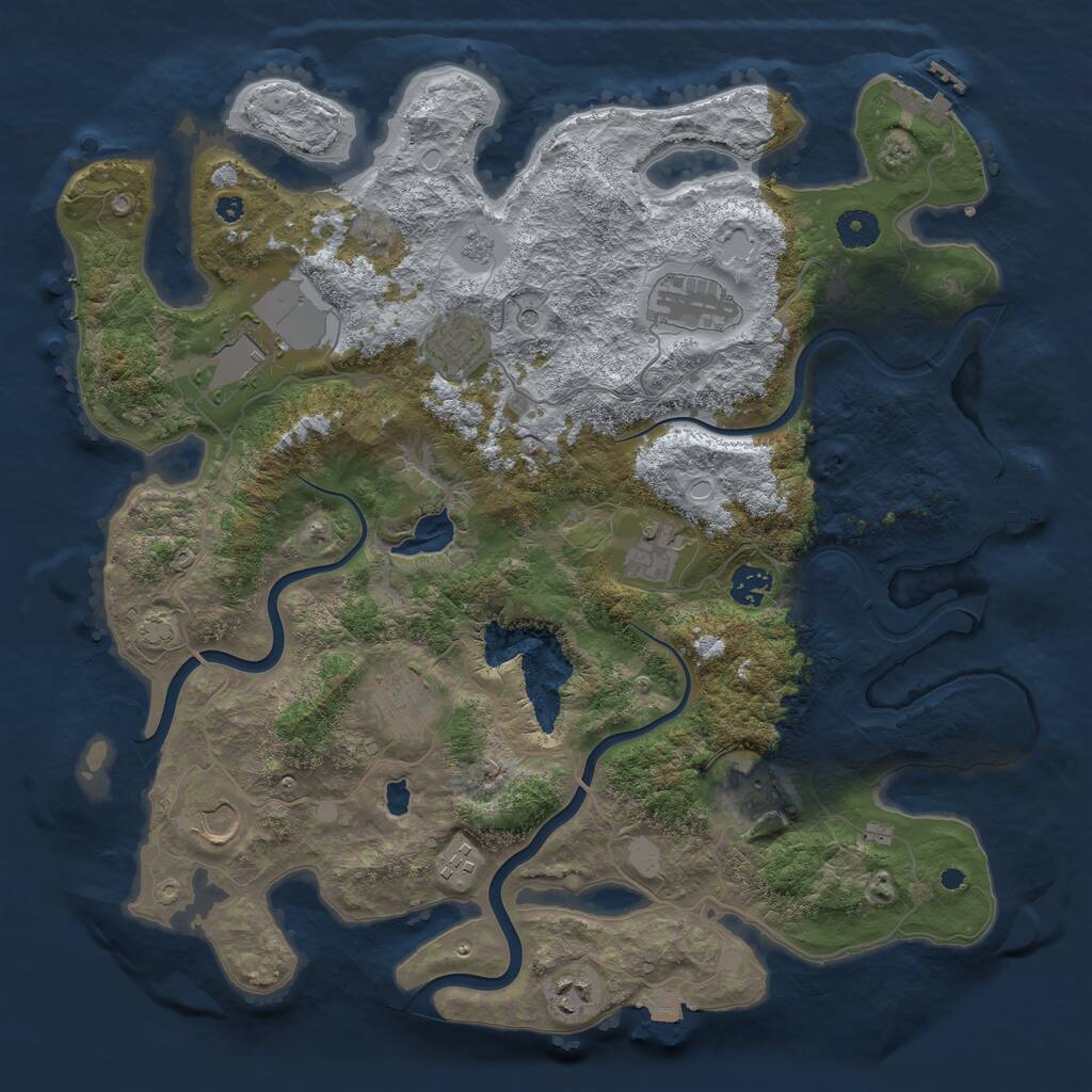 Rust Map: Procedural Map, Size: 4000, Seed: 22456652, 16 Monuments