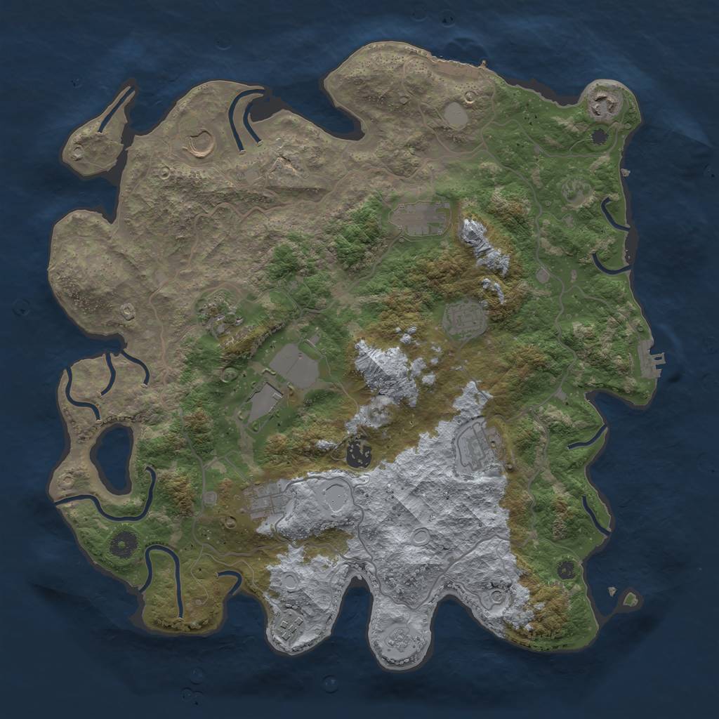 Rust Map: Procedural Map, Size: 4000, Seed: 85349, 17 Monuments