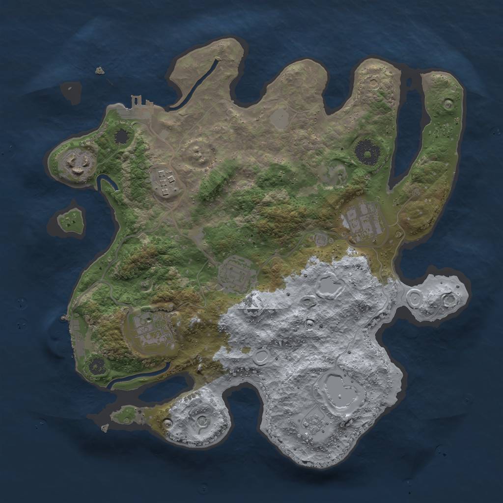 Rust Map: Procedural Map, Size: 3000, Seed: 6778, 12 Monuments
