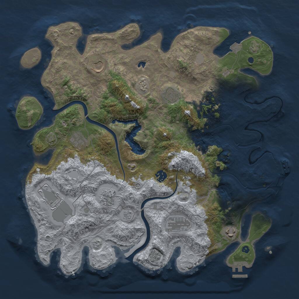 Rust Map: Procedural Map, Size: 4000, Seed: 126514263, 15 Monuments