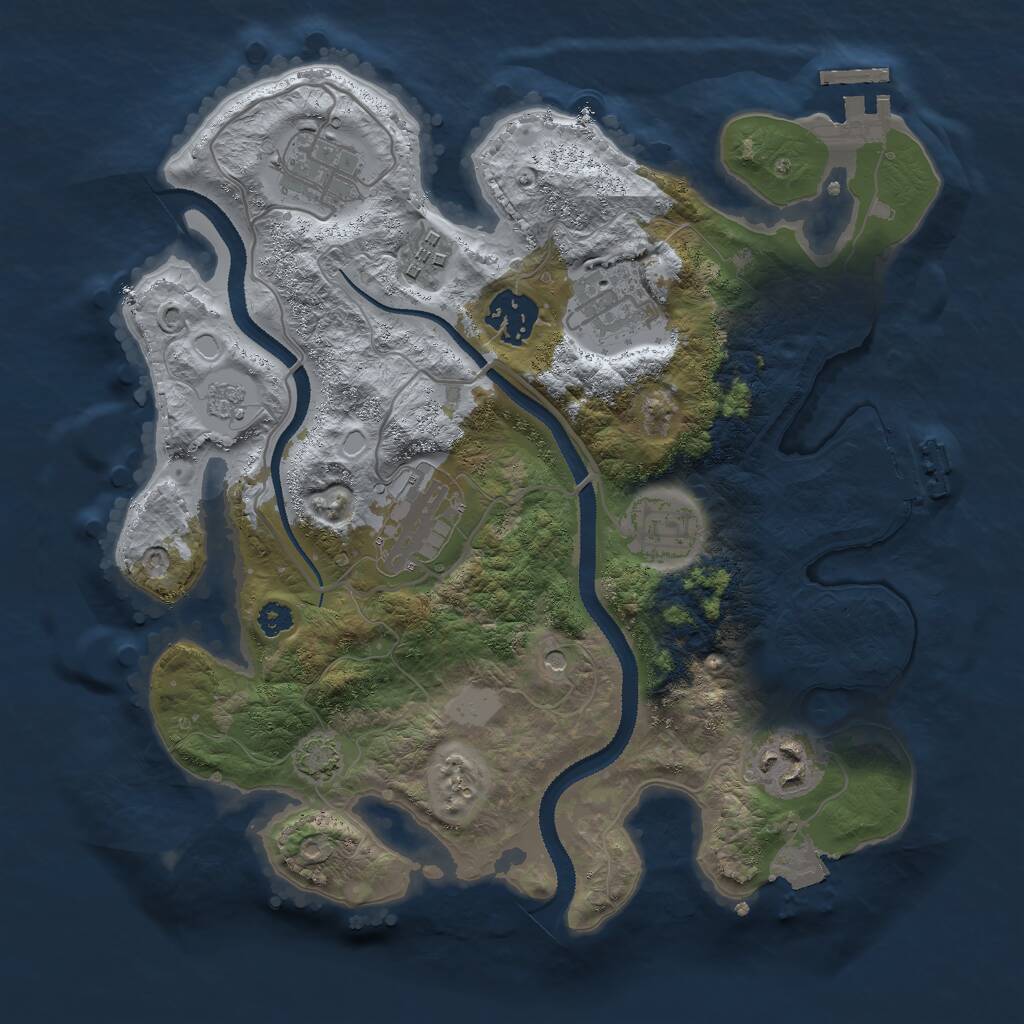 Rust Map: Procedural Map, Size: 3000, Seed: 2125018699, 13 Monuments