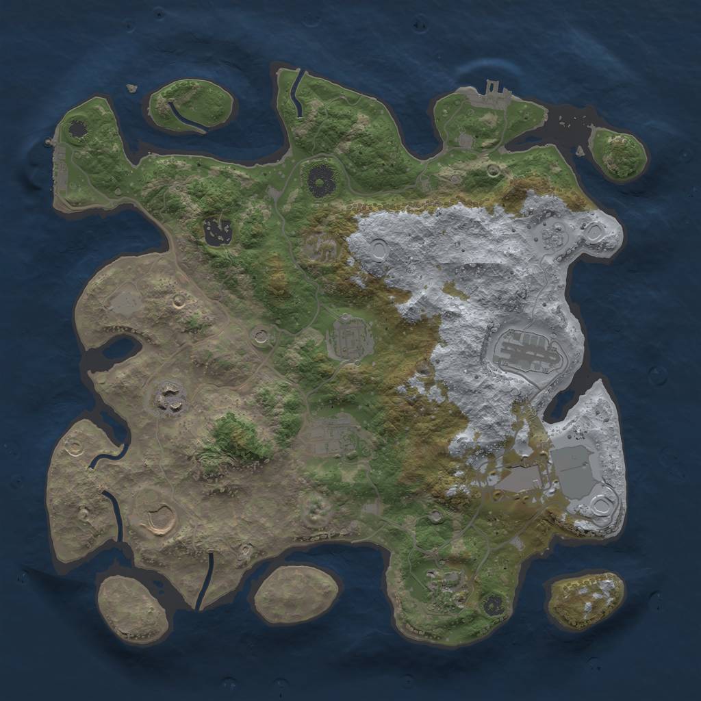 Rust Map: Procedural Map, Size: 3500, Seed: 132010576, 15 Monuments