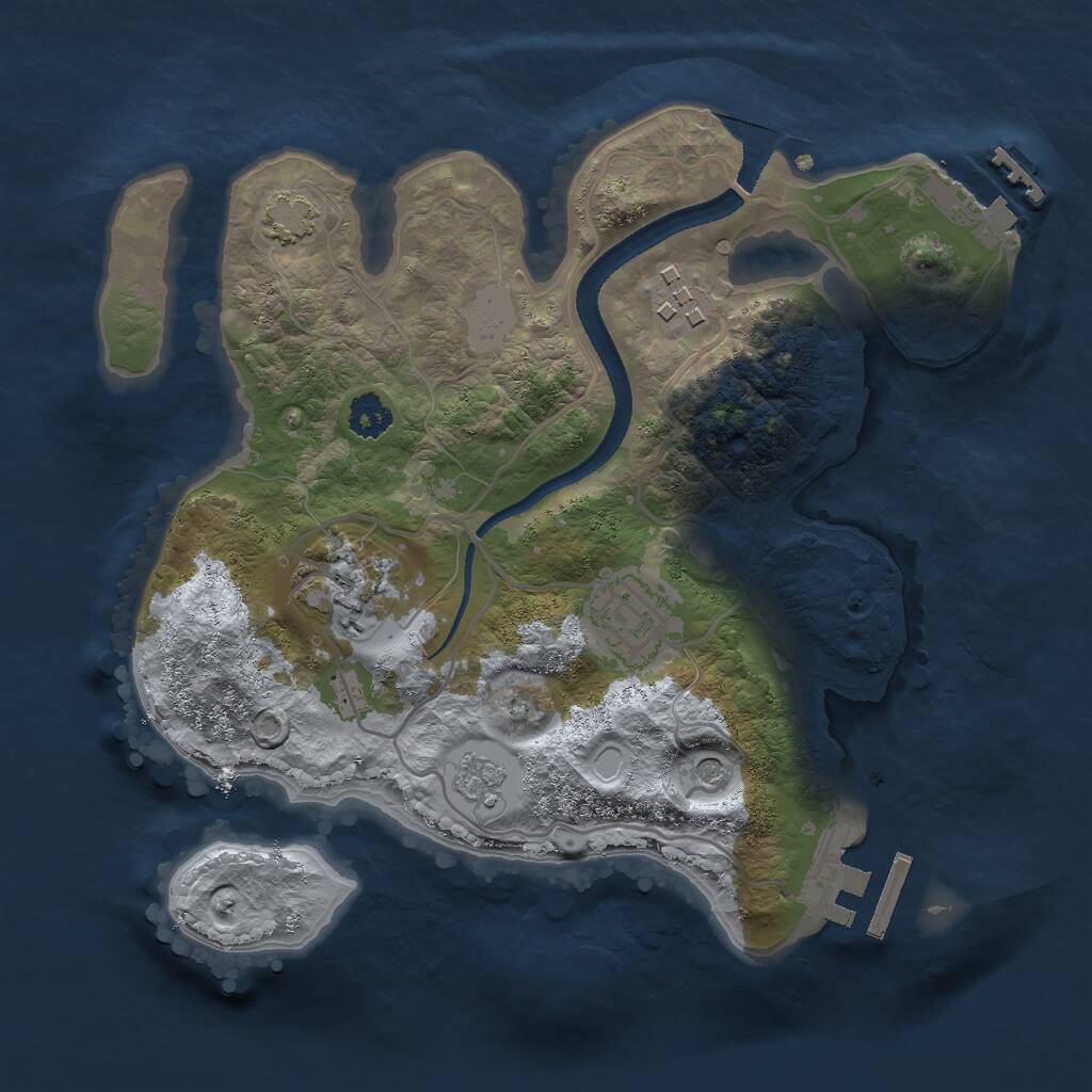 Rust Map: Procedural Map, Size: 2500, Seed: 142522653, 9 Monuments