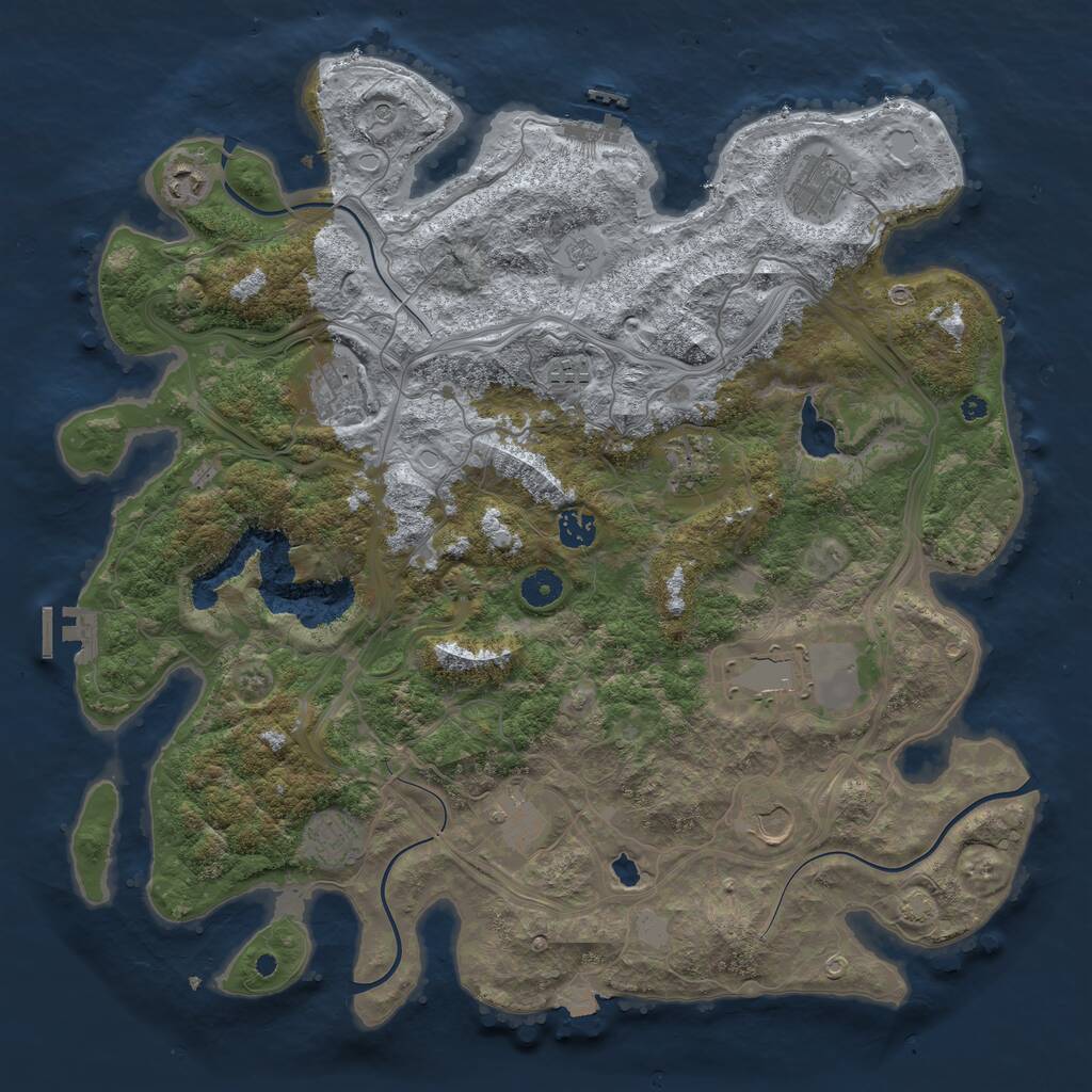 Rust Map: Procedural Map, Size: 4250, Seed: 1719973507, 16 Monuments