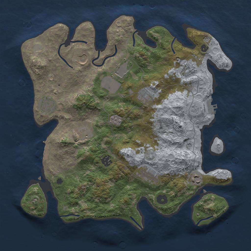 Rust Map: Procedural Map, Size: 3580, Seed: 742797, 17 Monuments