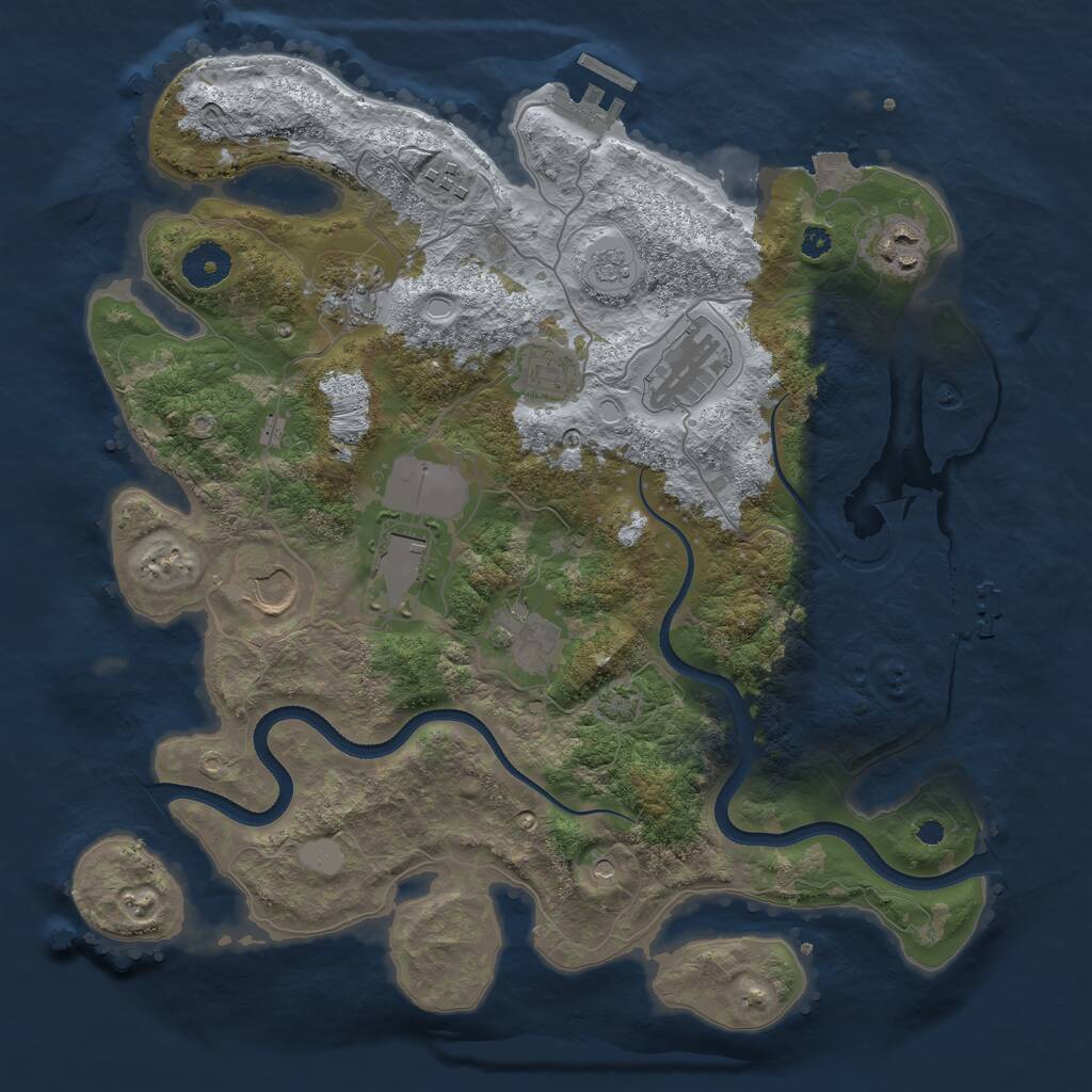 Rust Map: Procedural Map, Size: 3550, Seed: 942374, 14 Monuments