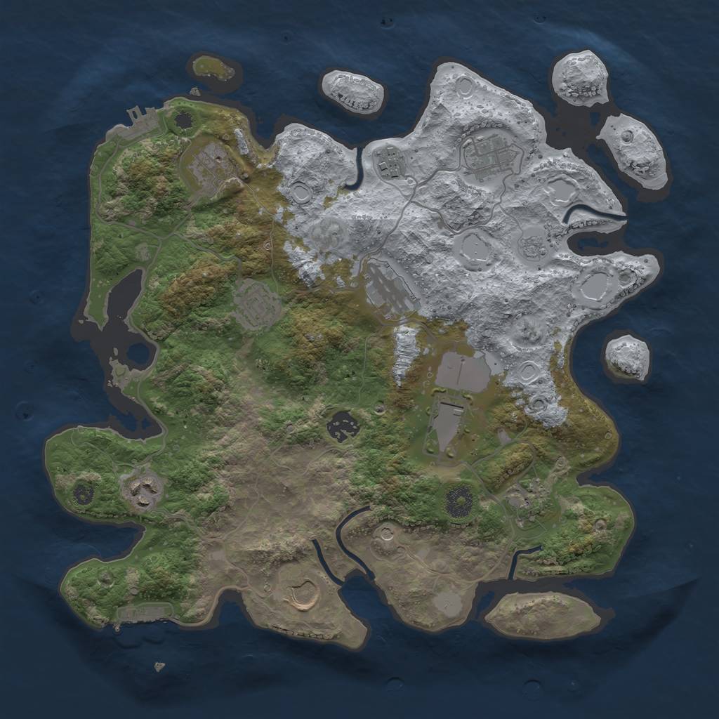 Rust Map: Procedural Map, Size: 3570, Seed: 111448, 17 Monuments
