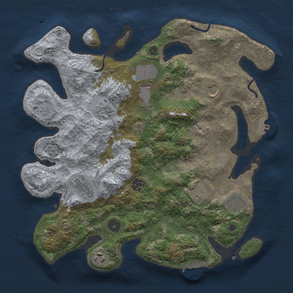 Rust Map: Procedural Map, Size: 3550, Seed: 935224, 16 Monuments