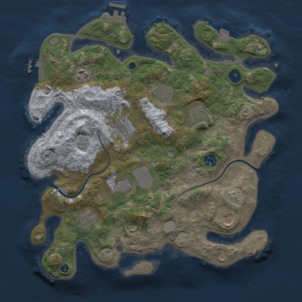 Rust Map: Procedural Map, Size: 3580, Seed: 169490, 14 Monuments