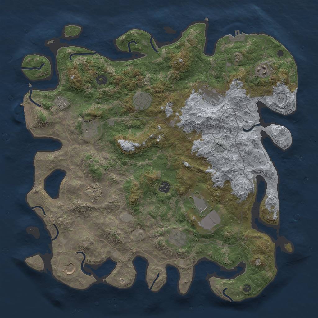 Rust Map: Procedural Map, Size: 4200, Seed: 133780085, 17 Monuments