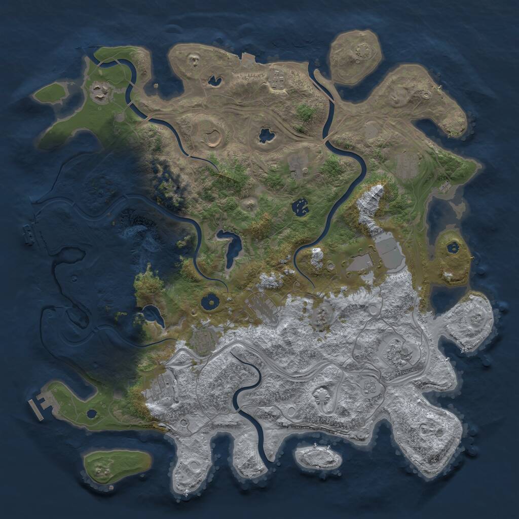 Rust Map: Procedural Map, Size: 4500, Seed: 1103870506, 17 Monuments