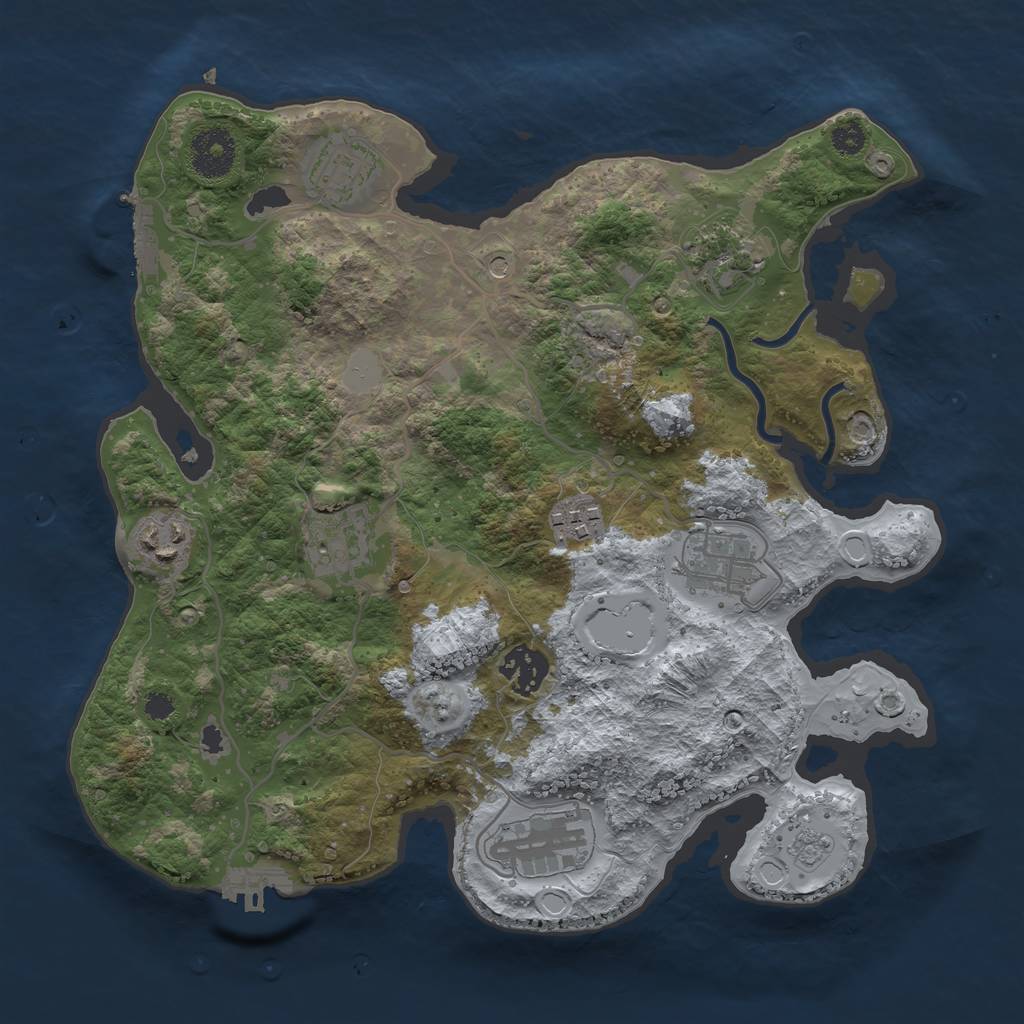 Rust Map: Procedural Map, Size: 3200, Seed: 1500, 15 Monuments