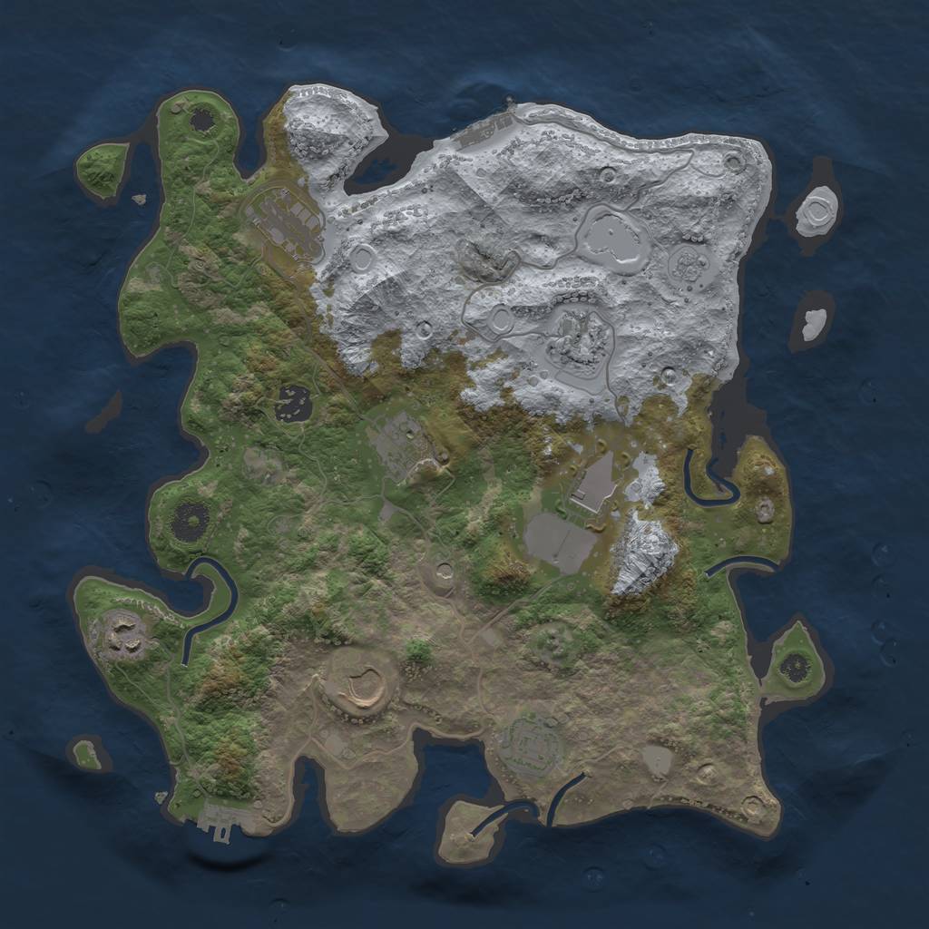 Rust Map: Procedural Map, Size: 3560, Seed: 808395, 15 Monuments