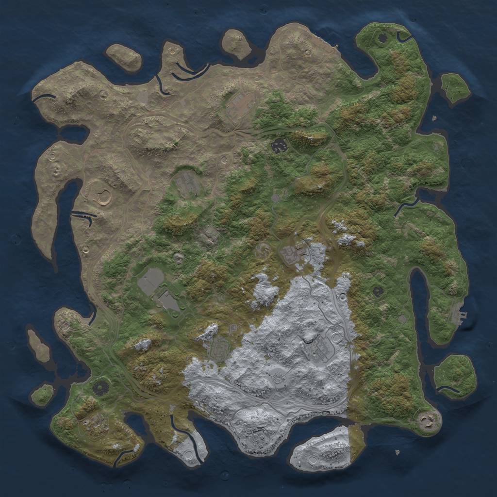 Rust Map: Procedural Map, Size: 4800, Seed: 494129303, 18 Monuments