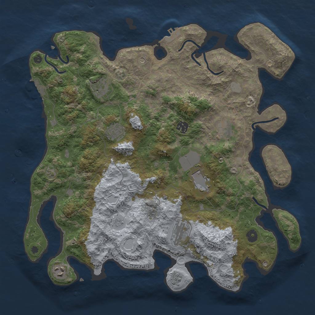 Rust Map: Procedural Map, Size: 4000, Seed: 1986290740, 15 Monuments