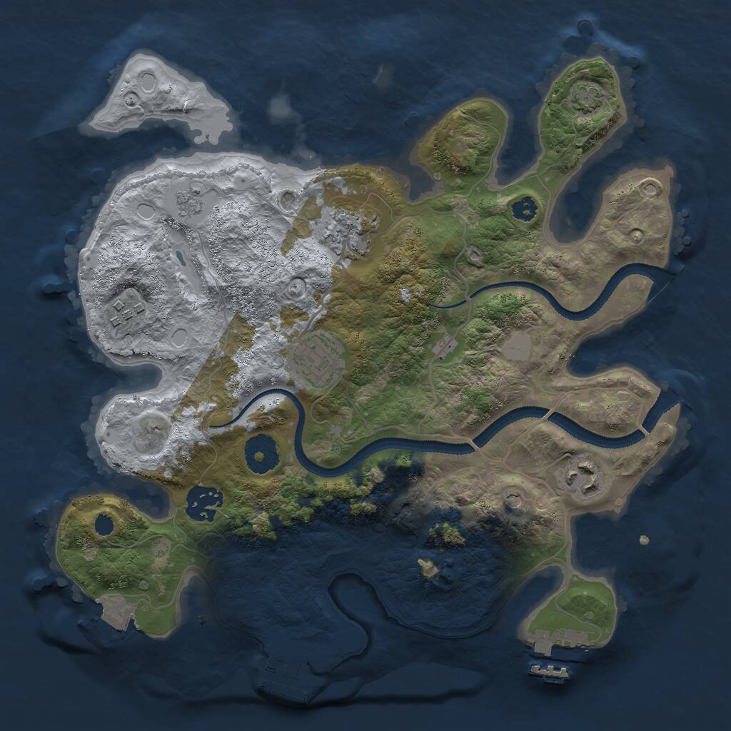 Rust Map: Procedural Map, Size: 3000, Seed: 17339, 11 Monuments