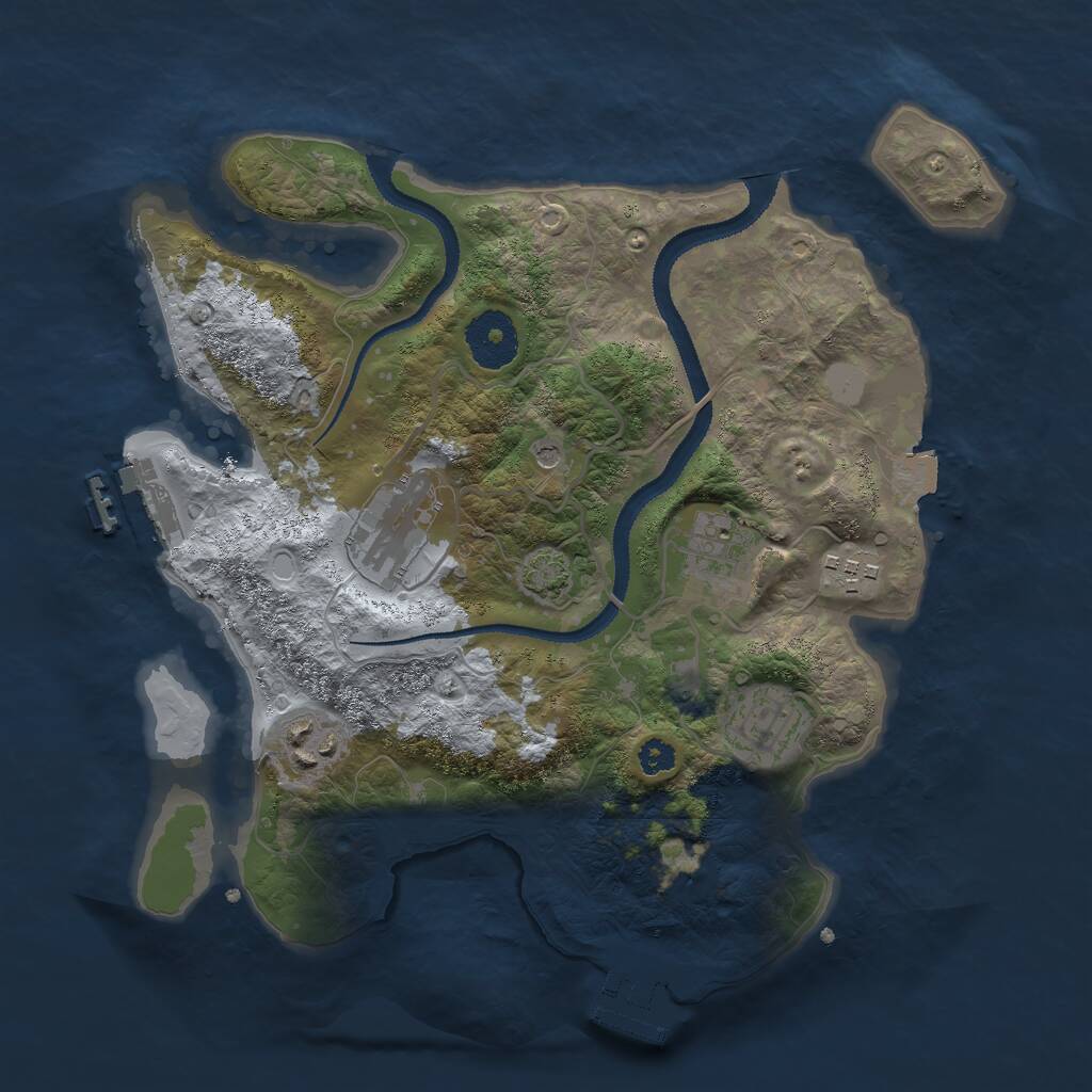 Rust Map: Procedural Map, Size: 3000, Seed: 8716, 10 Monuments