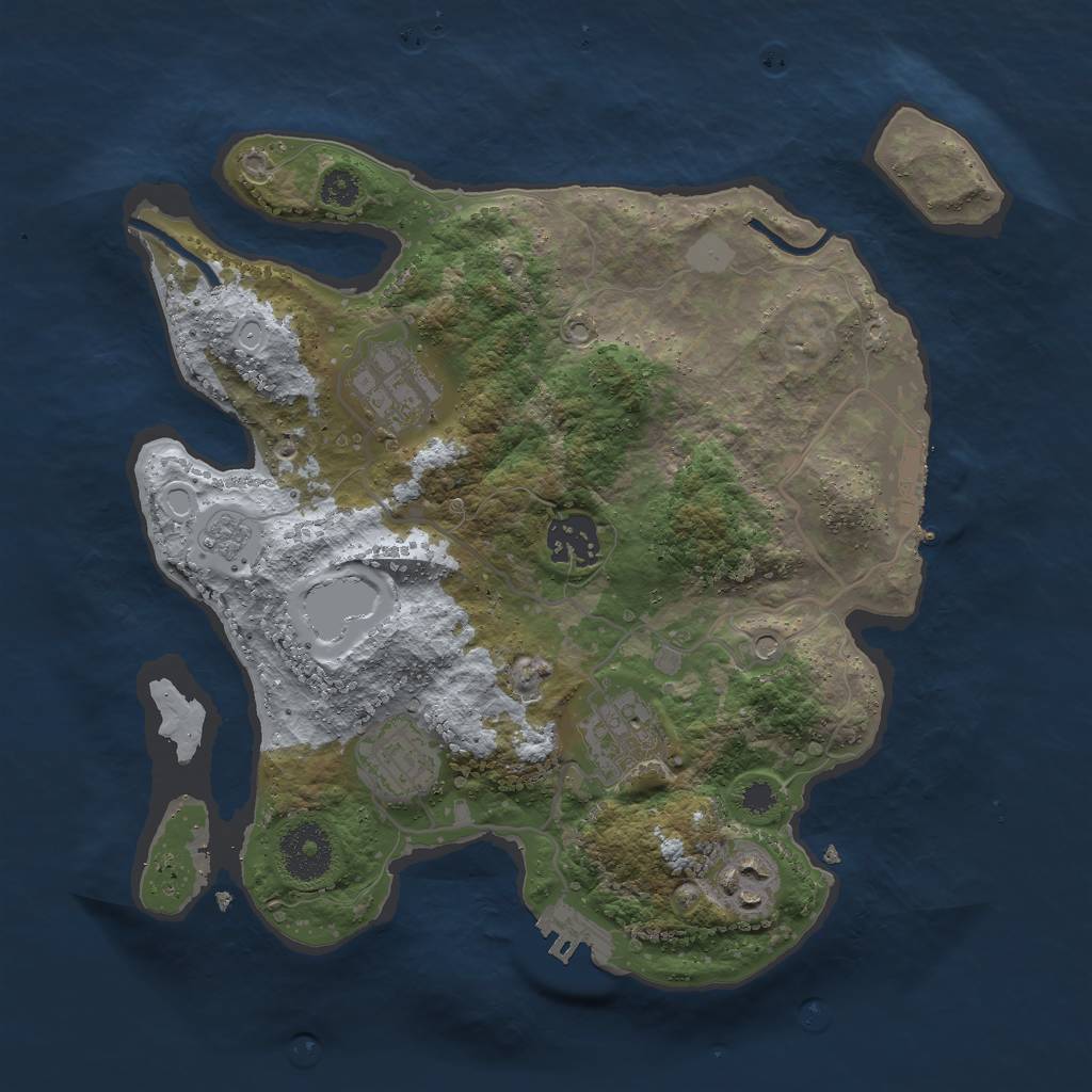 Rust Map: Procedural Map, Size: 3000, Seed: 8716, 12 Monuments