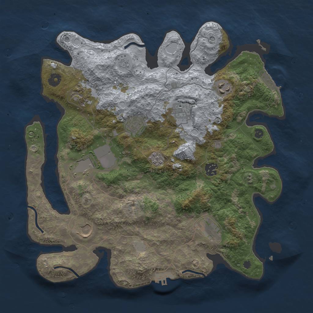 Rust Map: Procedural Map, Size: 3550, Seed: 148422, 16 Monuments