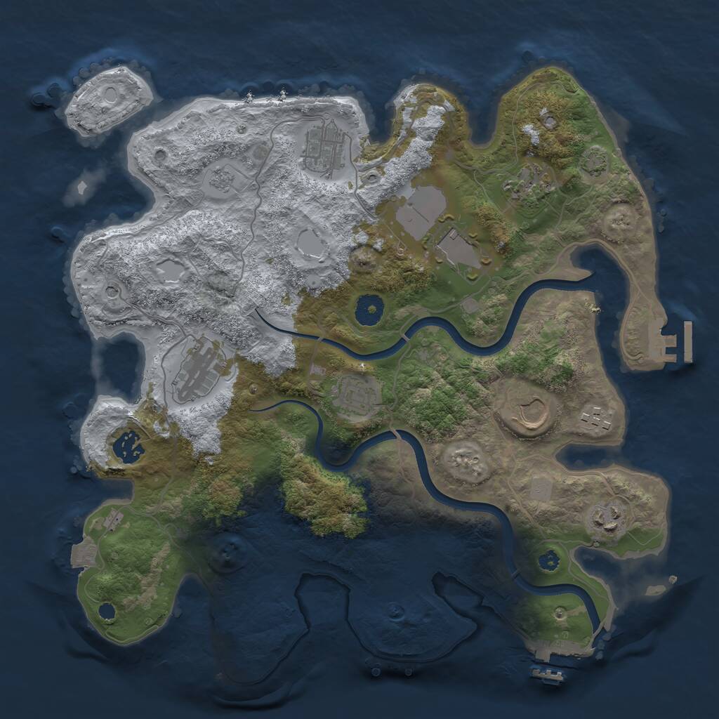 Rust Map: Procedural Map, Size: 3550, Seed: 996491, 15 Monuments