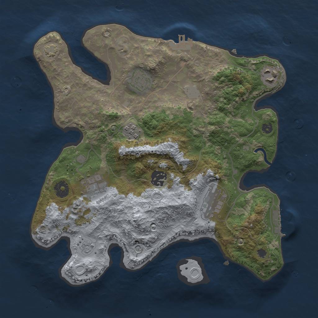 Rust Map: Procedural Map, Size: 3000, Seed: 5455, 14 Monuments