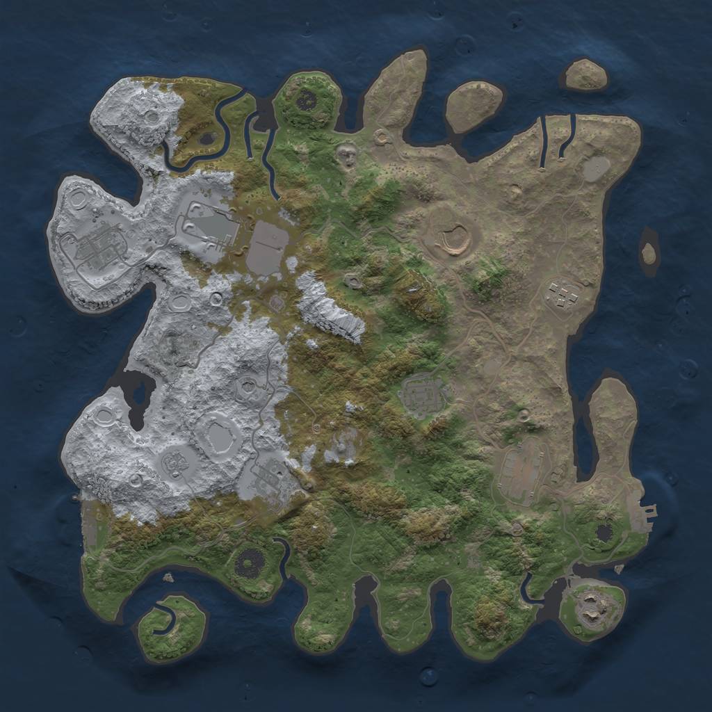 Rust Map: Procedural Map, Size: 3550, Seed: 626146, 15 Monuments