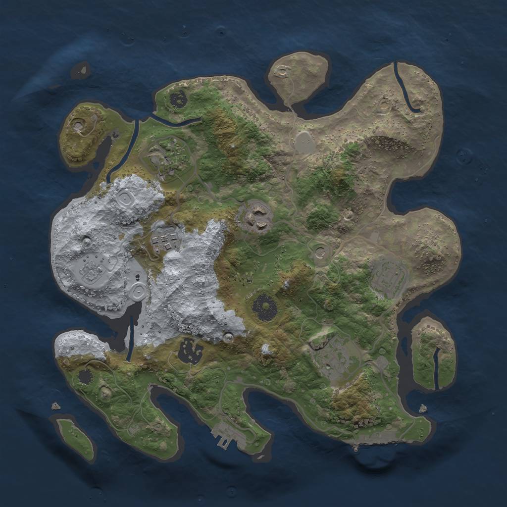 Rust Map: Procedural Map, Size: 3000, Seed: 1838446478, 13 Monuments