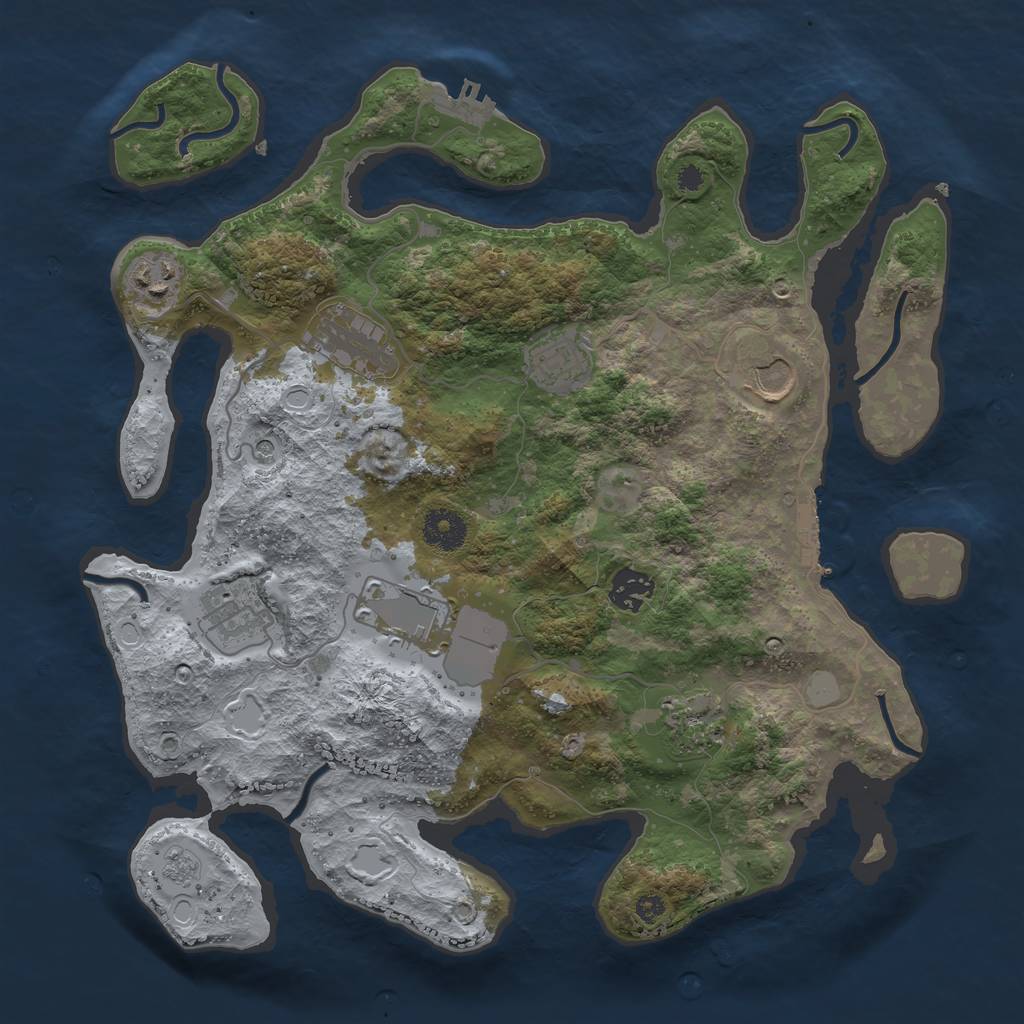 Rust Map: Procedural Map, Size: 3550, Seed: 147734, 15 Monuments