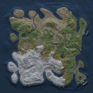 Thumbnail Rust Map: Procedural Map, Size: 3400, Seed: 382725, 13 Monuments