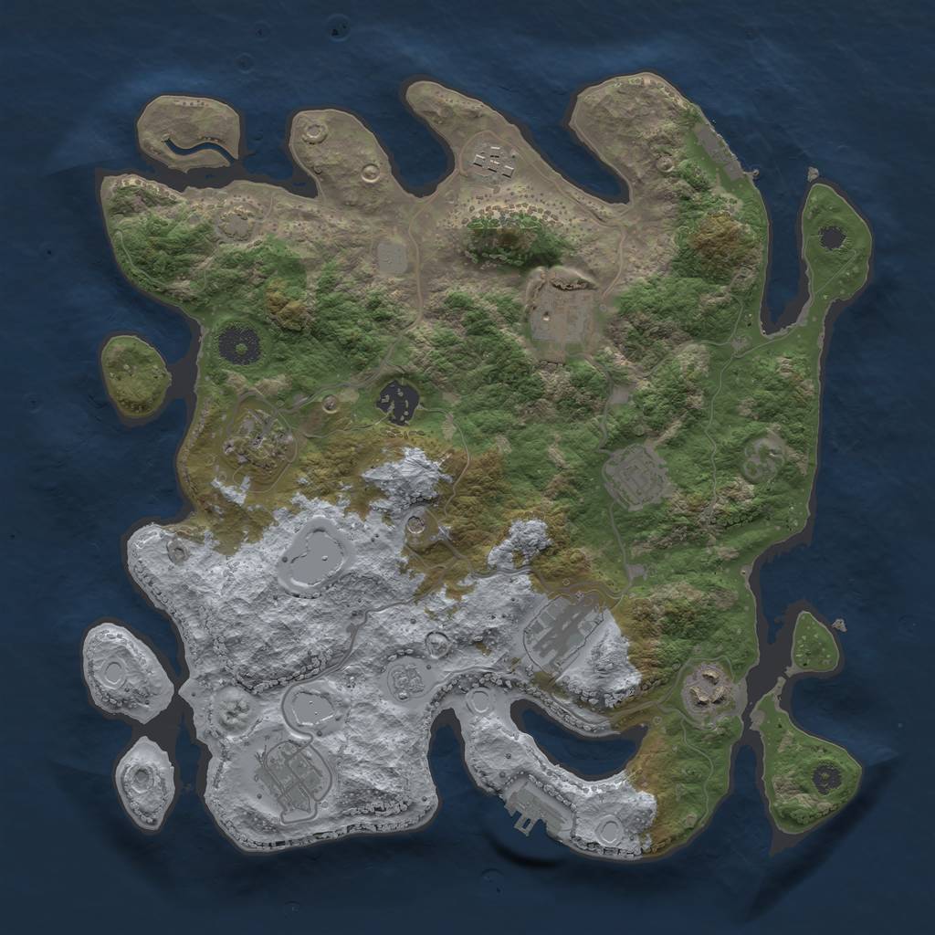 Rust Map: Procedural Map, Size: 3400, Seed: 382725, 16 Monuments