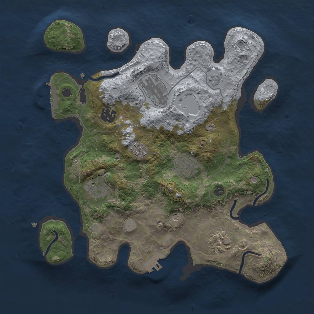 Rust Map: Procedural Map, Size: 3000, Seed: 10686, 13 Monuments