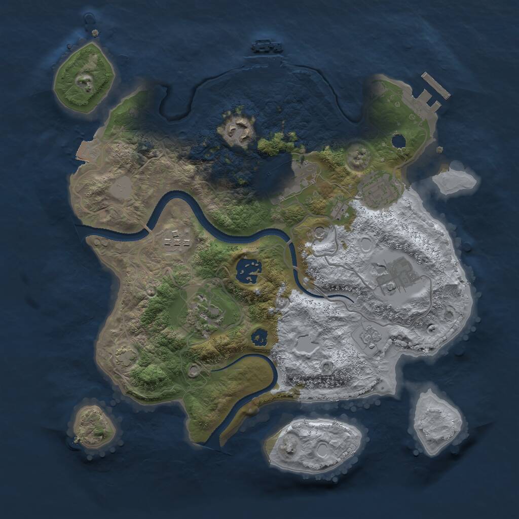 Rust Map: Procedural Map, Size: 3000, Seed: 2835, 13 Monuments