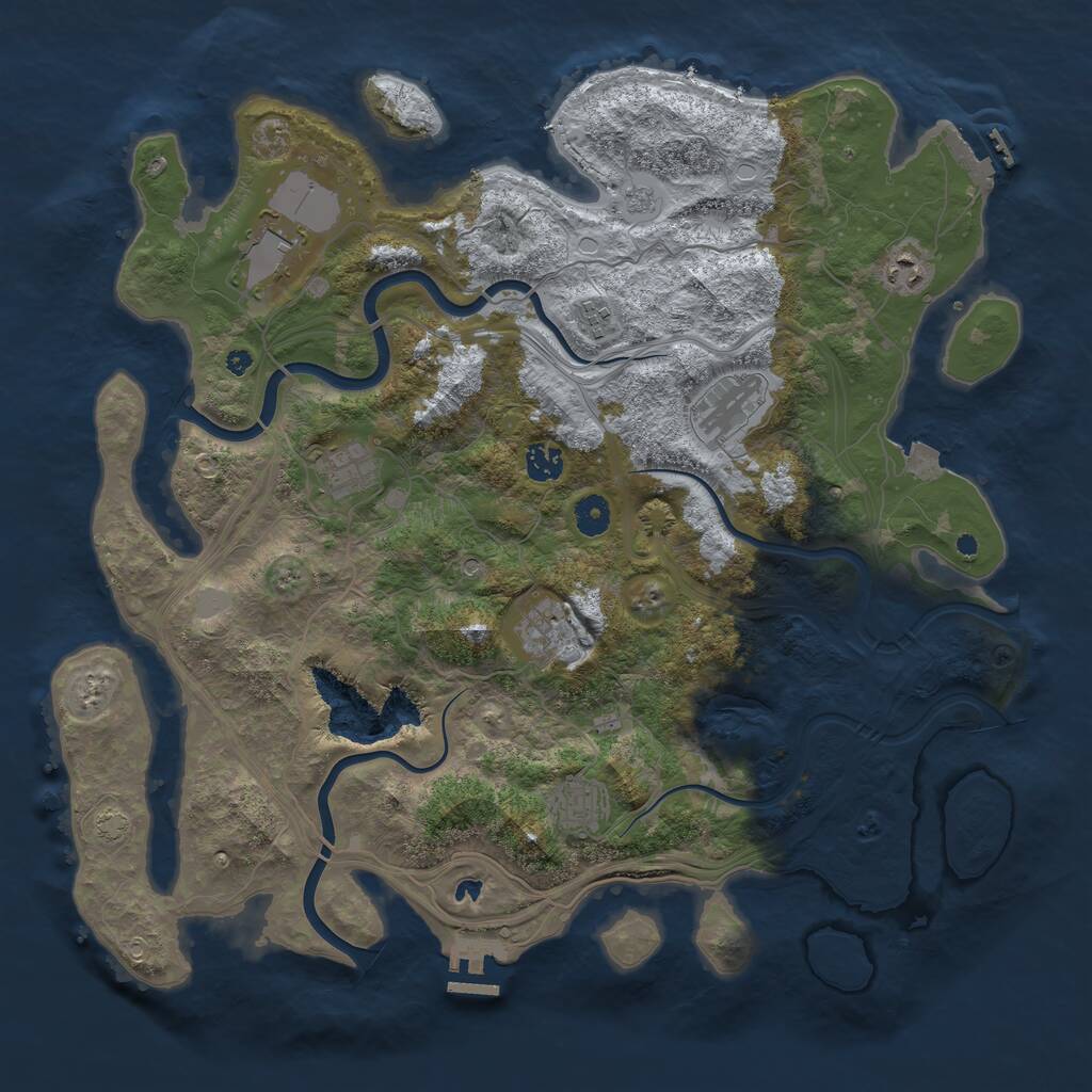 Rust Map: Procedural Map, Size: 4250, Seed: 2139693037, 14 Monuments