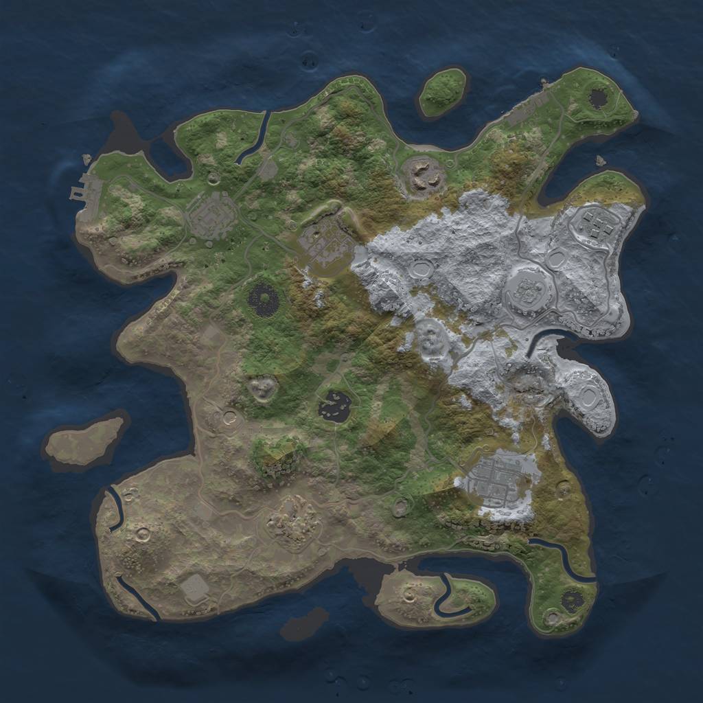 Rust Map: Procedural Map, Size: 3275, Seed: 1337, 14 Monuments