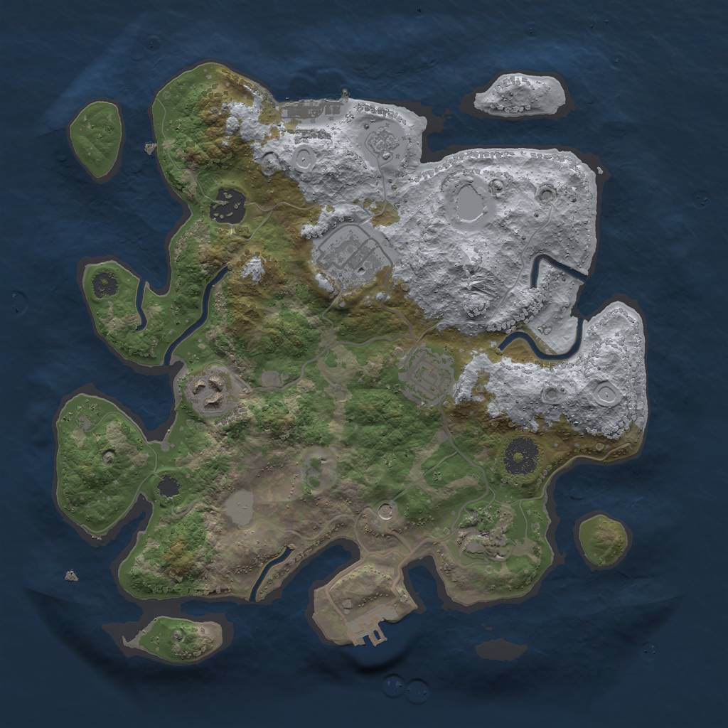 Rust Map: Procedural Map, Size: 3000, Seed: 20508, 12 Monuments