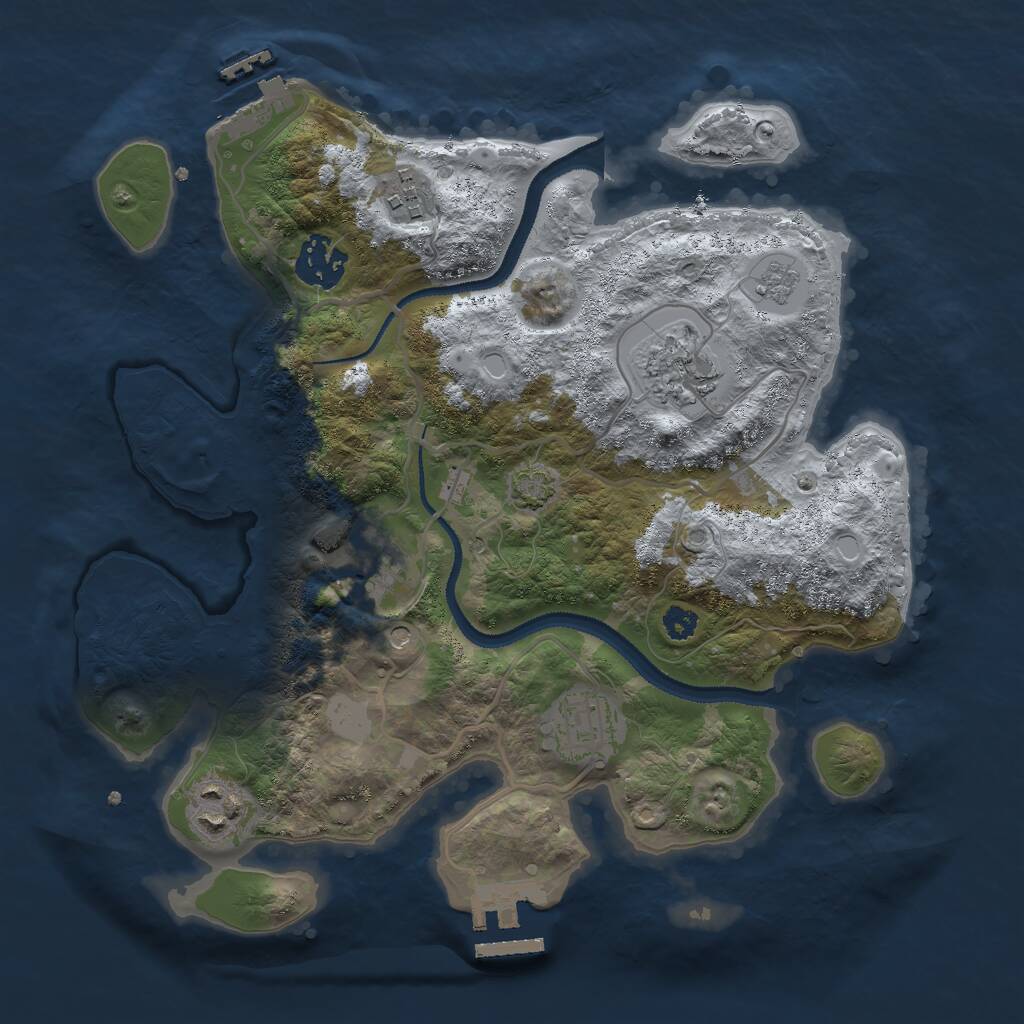 Rust Map: Procedural Map, Size: 3000, Seed: 20508, 12 Monuments