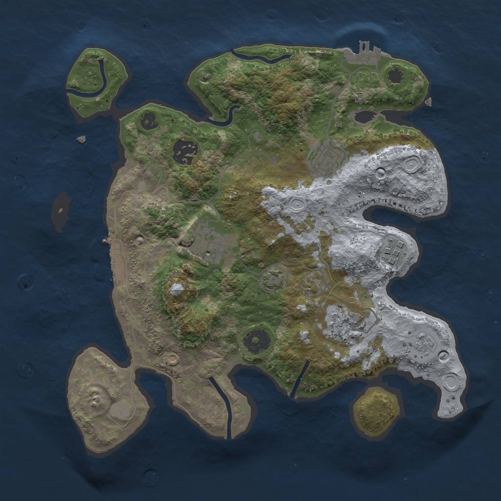 Rust Map: Procedural Map, Size: 3000, Seed: 231692056, 12 Monuments