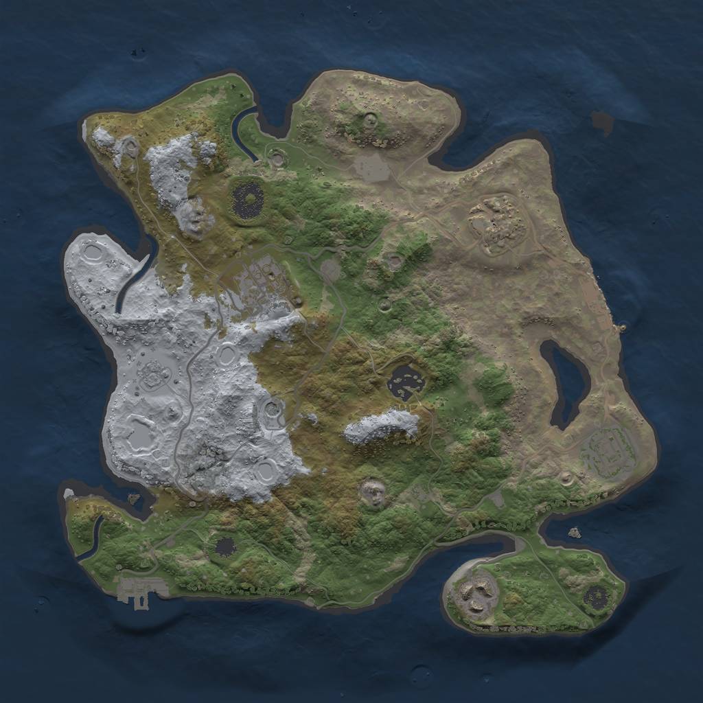 Rust Map: Procedural Map, Size: 3000, Seed: 27814, 12 Monuments