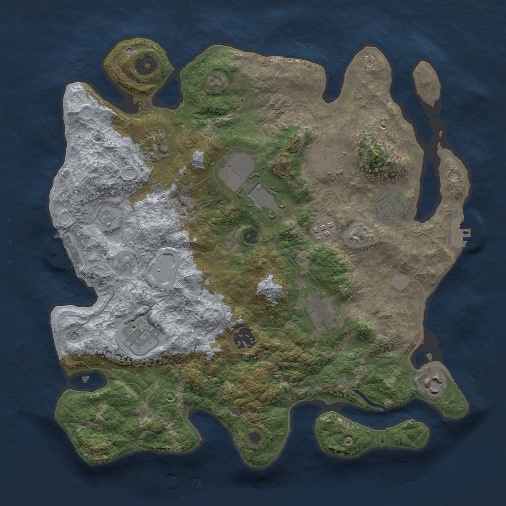 Rust Map: Procedural Map, Size: 3590, Seed: 662680, 16 Monuments