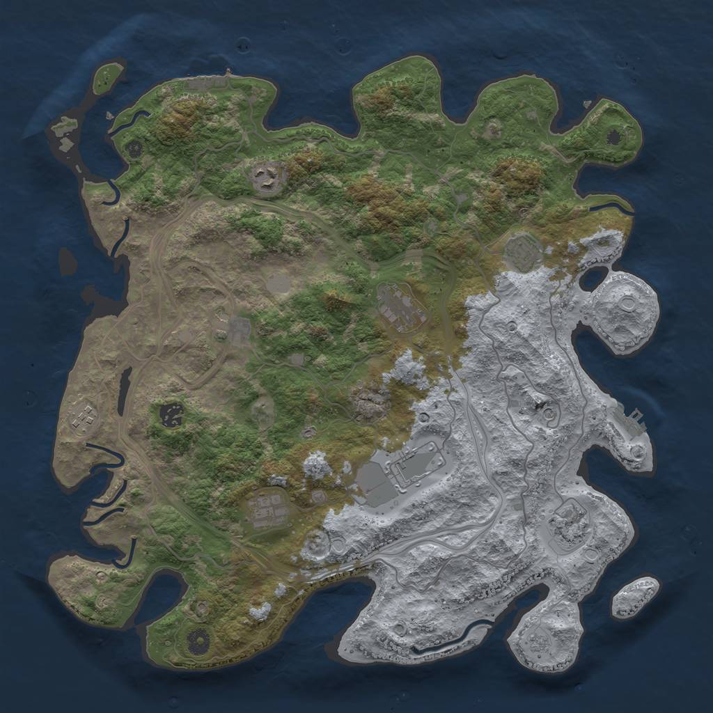 Rust Map: Procedural Map, Size: 4250, Seed: 176318411, 16 Monuments