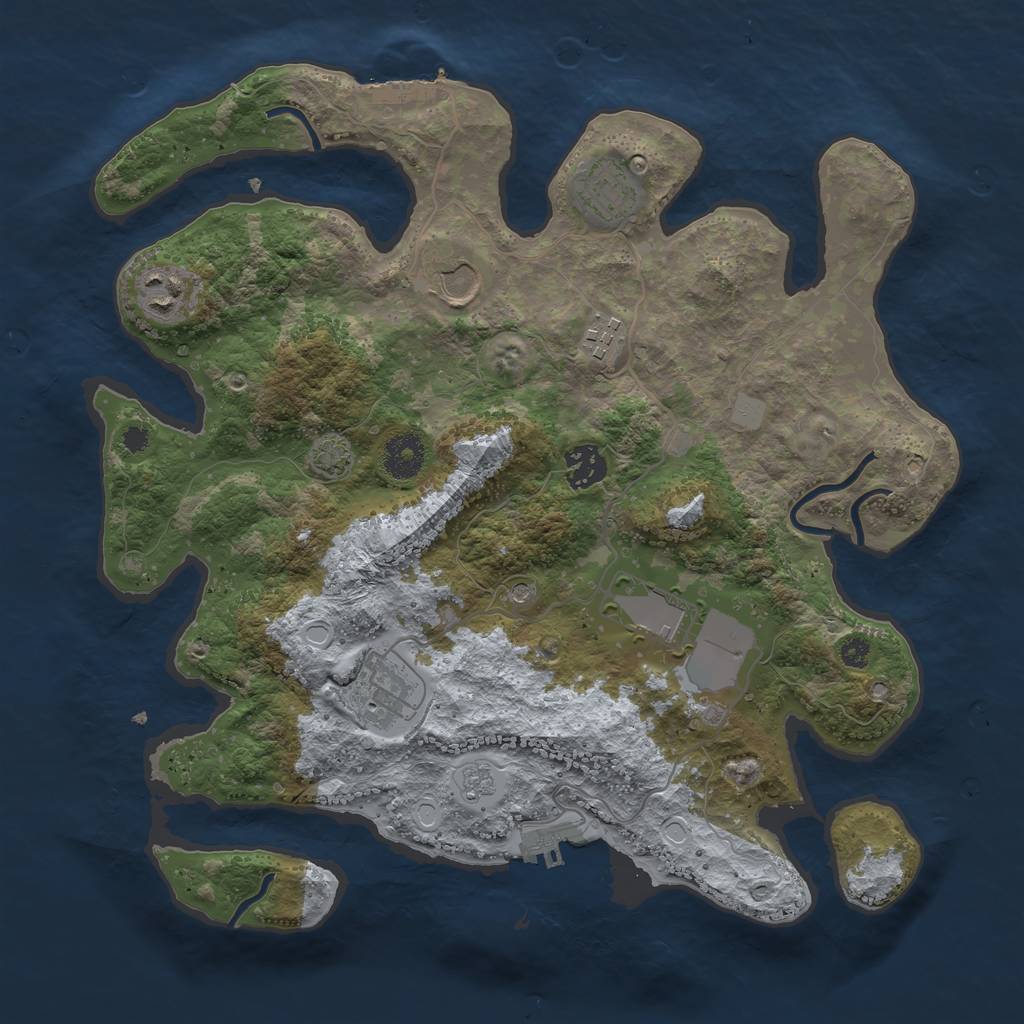 Rust Map: Procedural Map, Size: 3500, Seed: 30819, 15 Monuments
