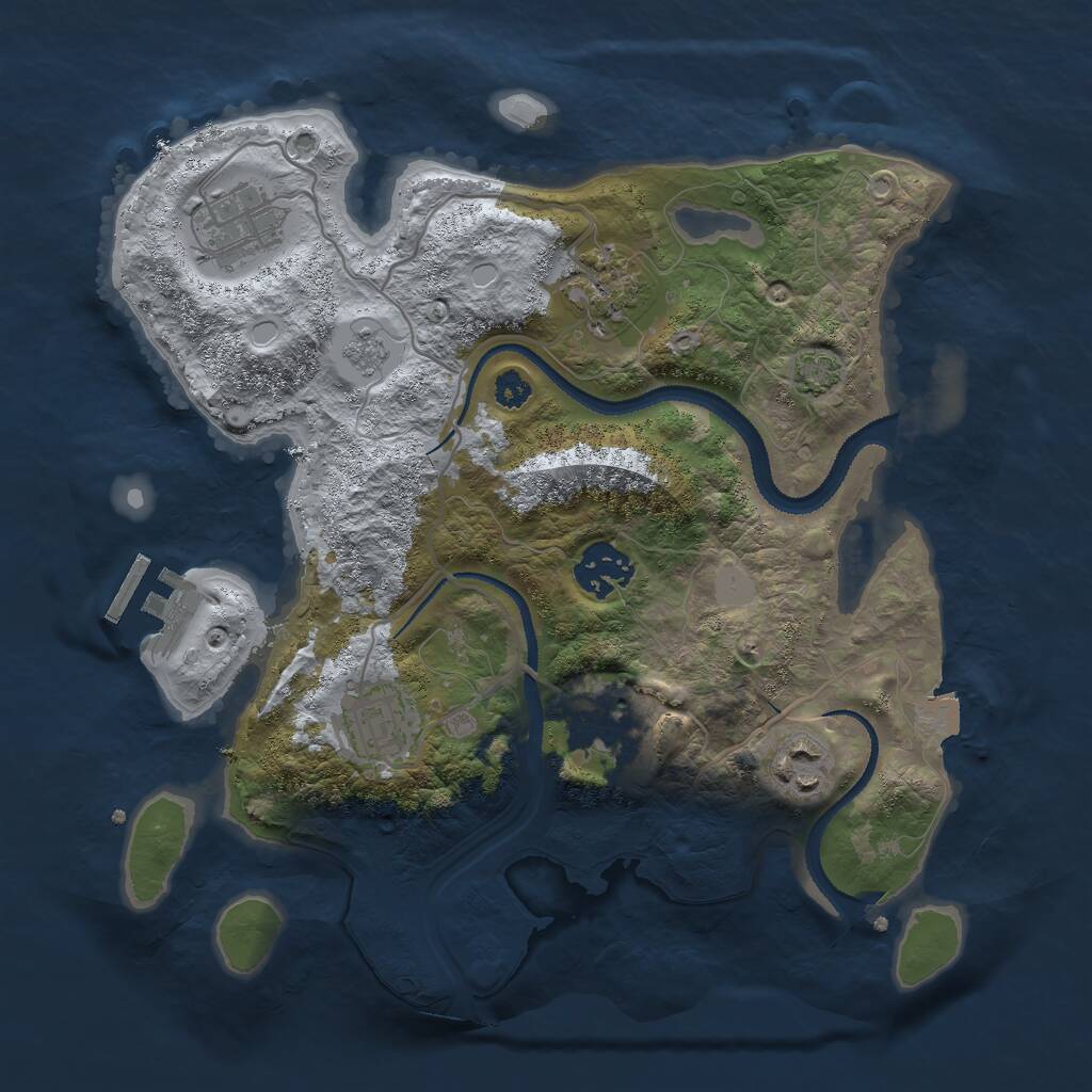 Rust Map: Procedural Map, Size: 3000, Seed: 456873, 10 Monuments